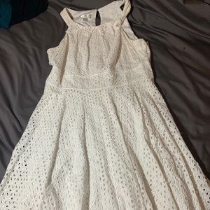 White knee length dress